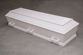 Klassisk hvid kiste til begravelse. Type Flex - kr. 5.995, -